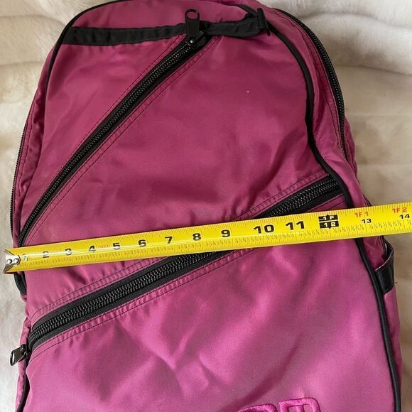 Maggie Matter extra large dark pink Nylon sling back shoulder bag ,bla… - Picture 9 of 12